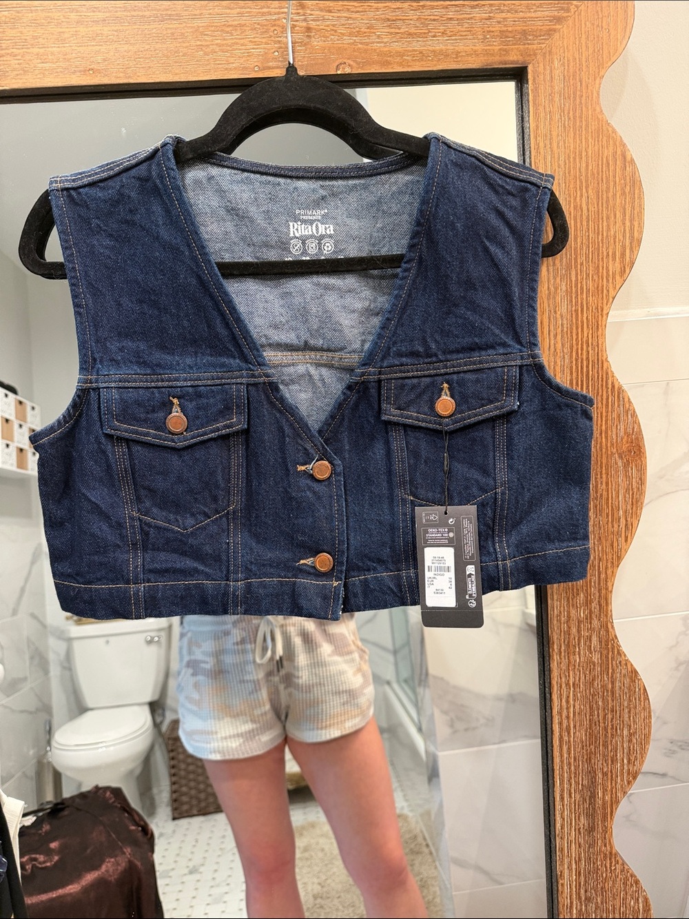 Primark Dark Blue Denim Cropped Vest